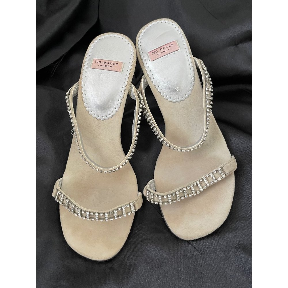 Ted Baker shoes rhynestone straps backless heels